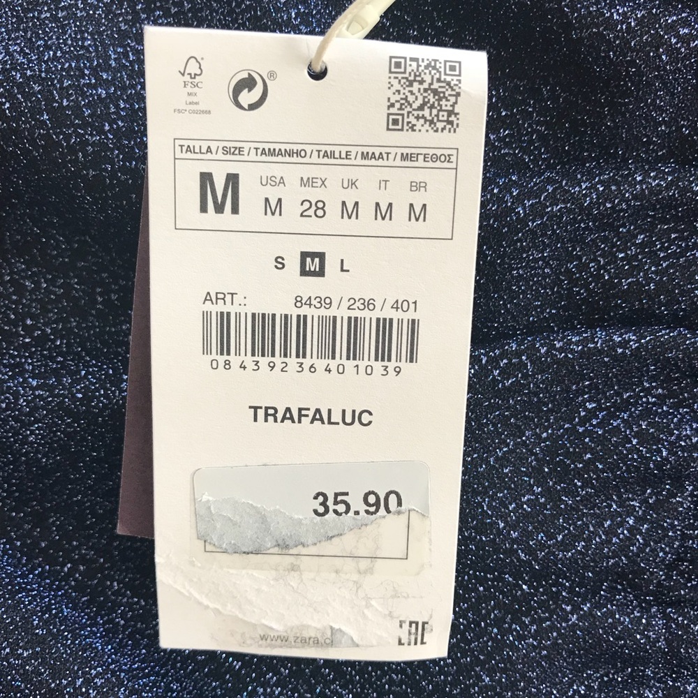 ZARA Navy Cocktail Mini Skirt - Picture 2 of 8